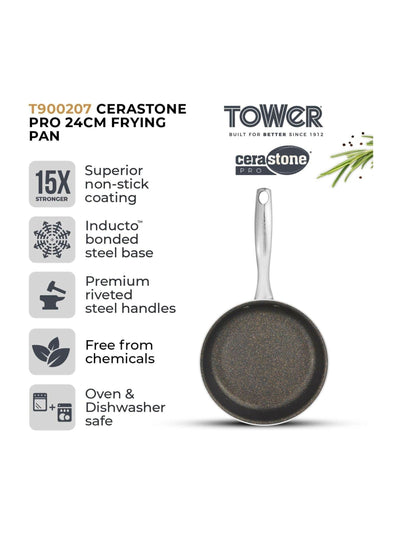 مقلاة للقلي Tower Graphite Cerastone Pro مقاس 24 سم - اشترِ عبر الإنترنت من McGrocer