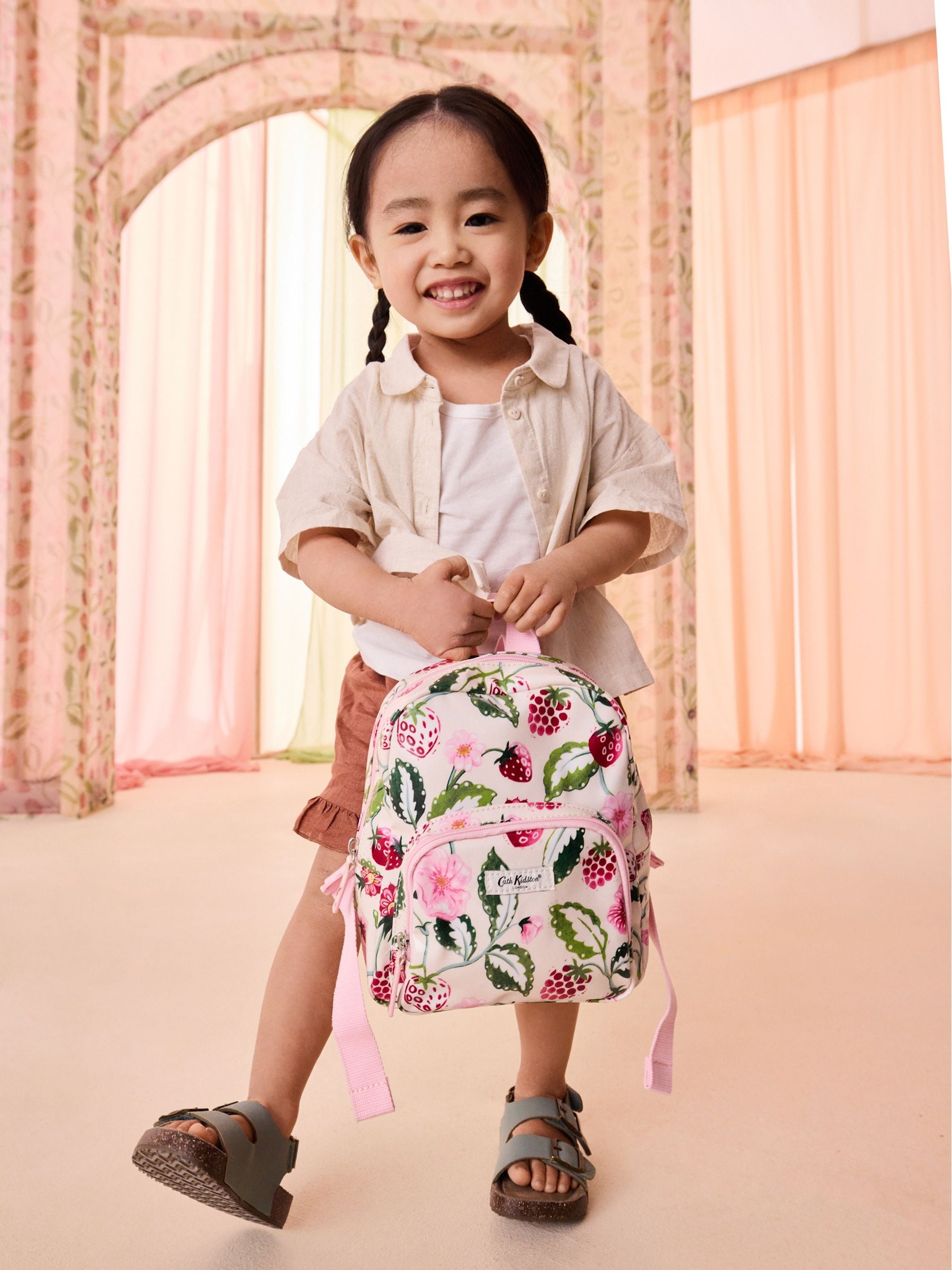 Cath Kidston Pink Raspberry Garden Print mini backpack (British brand)