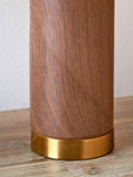Wood effect ceramic table lamp 55cm, UK version