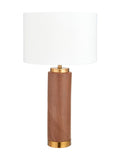 Wood effect ceramic table lamp 55cm, UK version