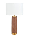 Wood effect ceramic table lamp 55cm, UK version