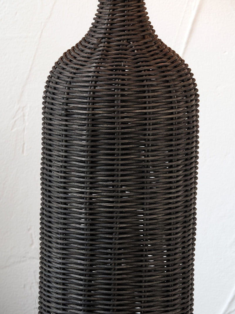 Table lamp dark brown rattan bottle 62cm (British brand)