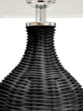 Table lamp dark brown rattan bottle 62cm (British brand)