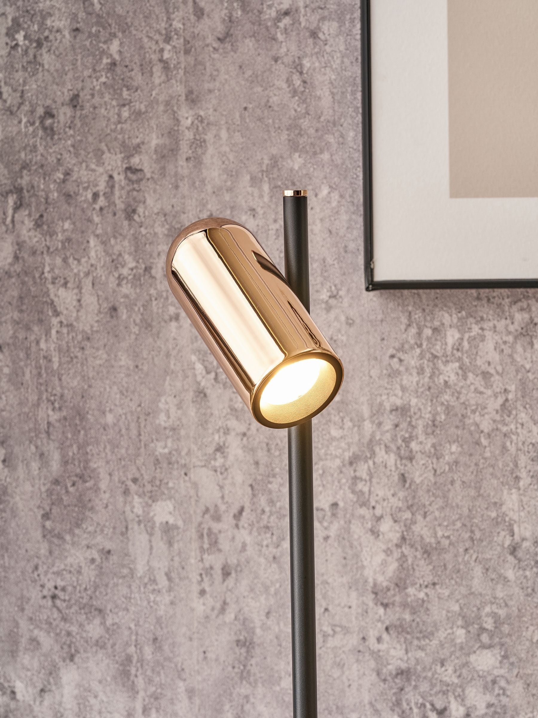 Pacific rose gold metal LED table lamp, imported from the UK