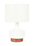 Pacific white wood effect textured ceramic table lamp 43cm, imported from the UK