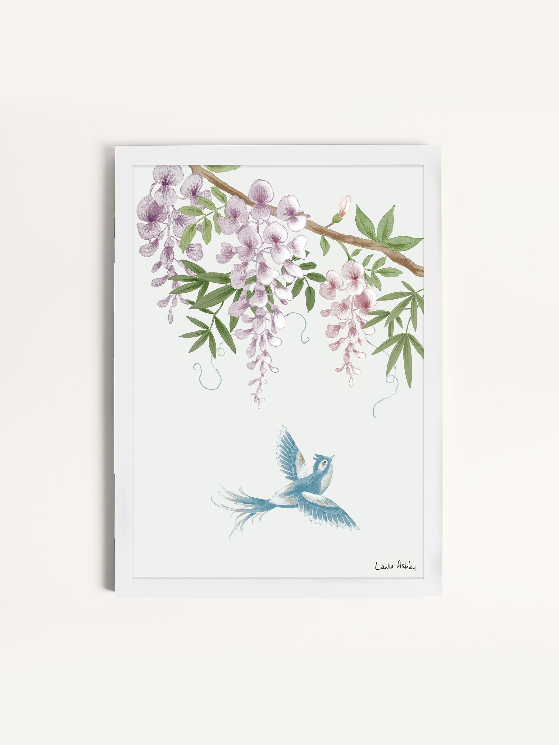 Laura Ashley White Rowsham Garden Medium Wall Art Frame, UK version