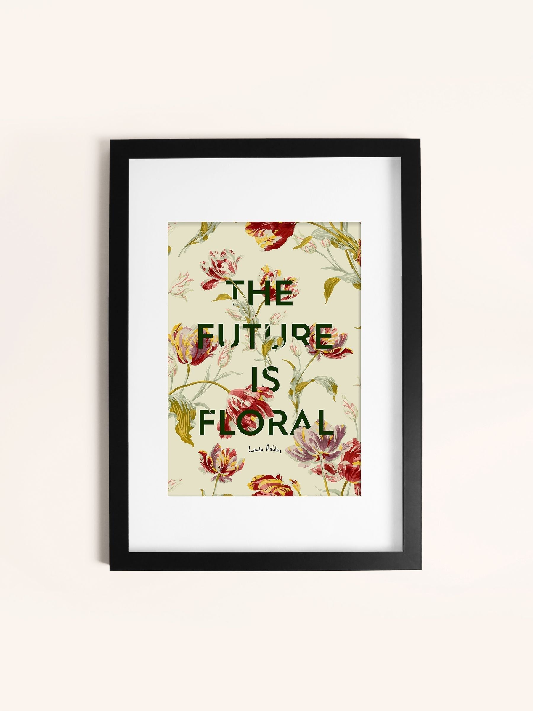Laura Ashley Black Gosford Slogan Large Wall Art Frame, UK version