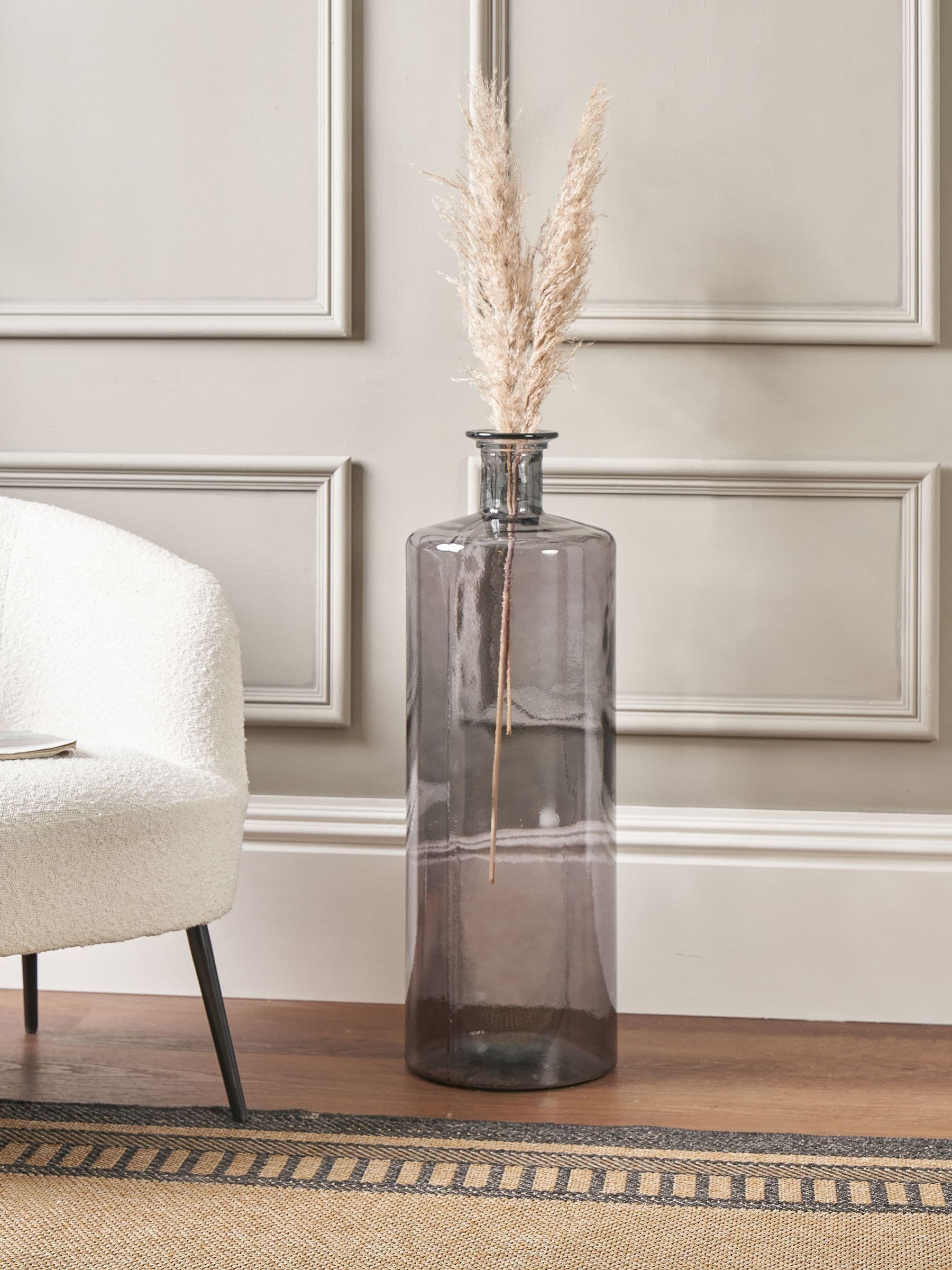Pacific grey glass bottle decorative 75cm, UK version