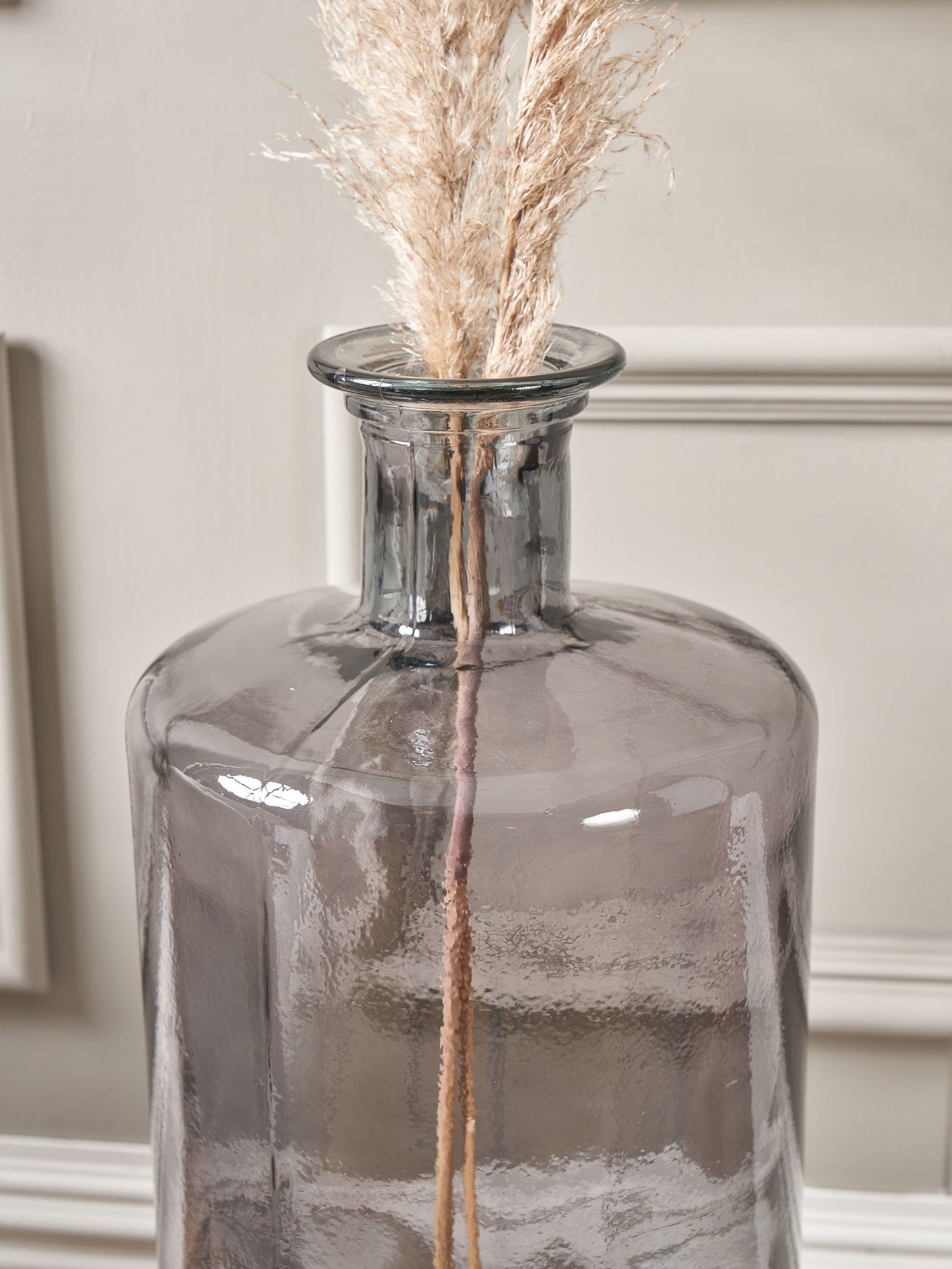 Pacific grey glass bottle decorative 75cm, UK version