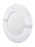 Round Mirror with white marble veneer, 80cm diameter, imported from the UK