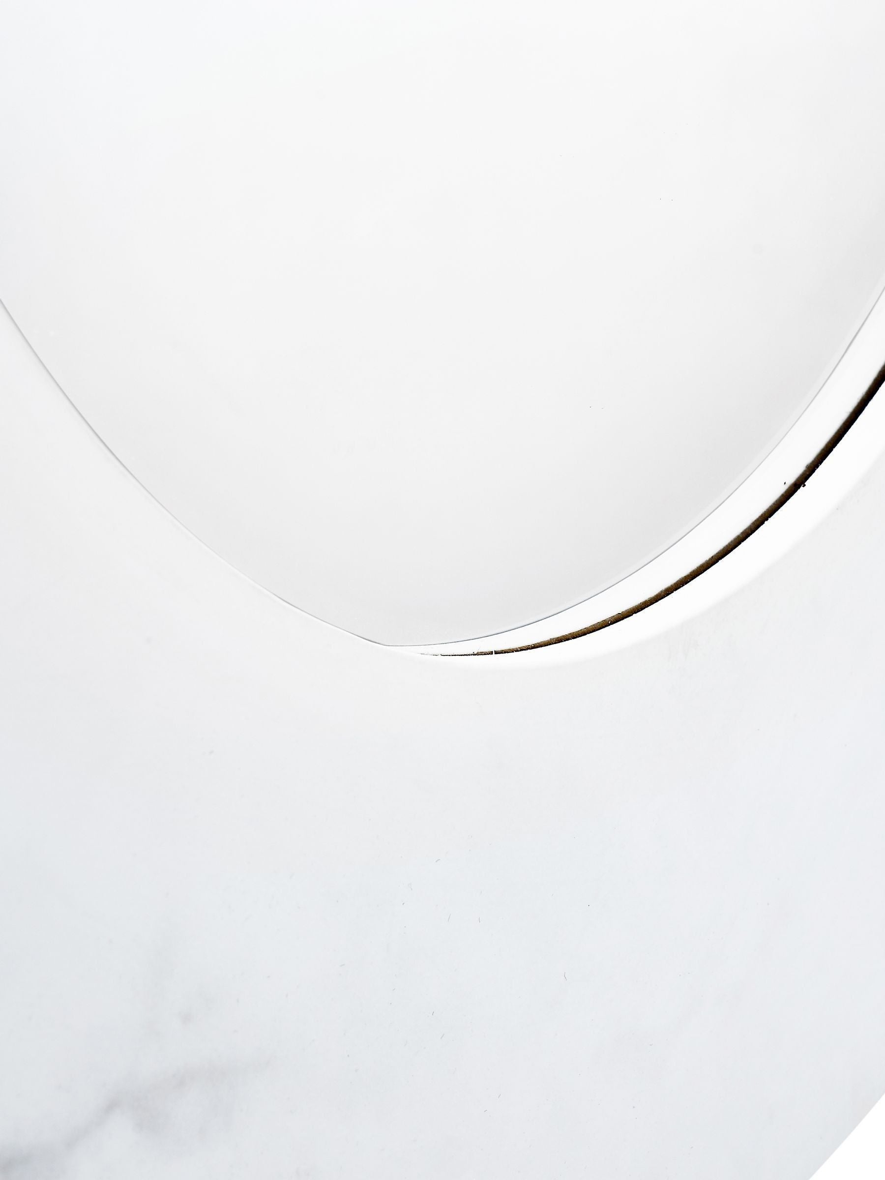 Round Mirror with white marble veneer, 80cm diameter, imported from the UK