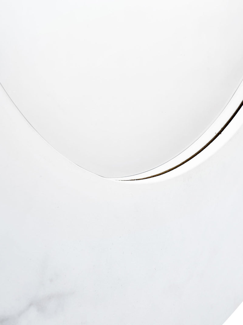 Round Mirror with white marble veneer, 80cm diameter, imported from the UK