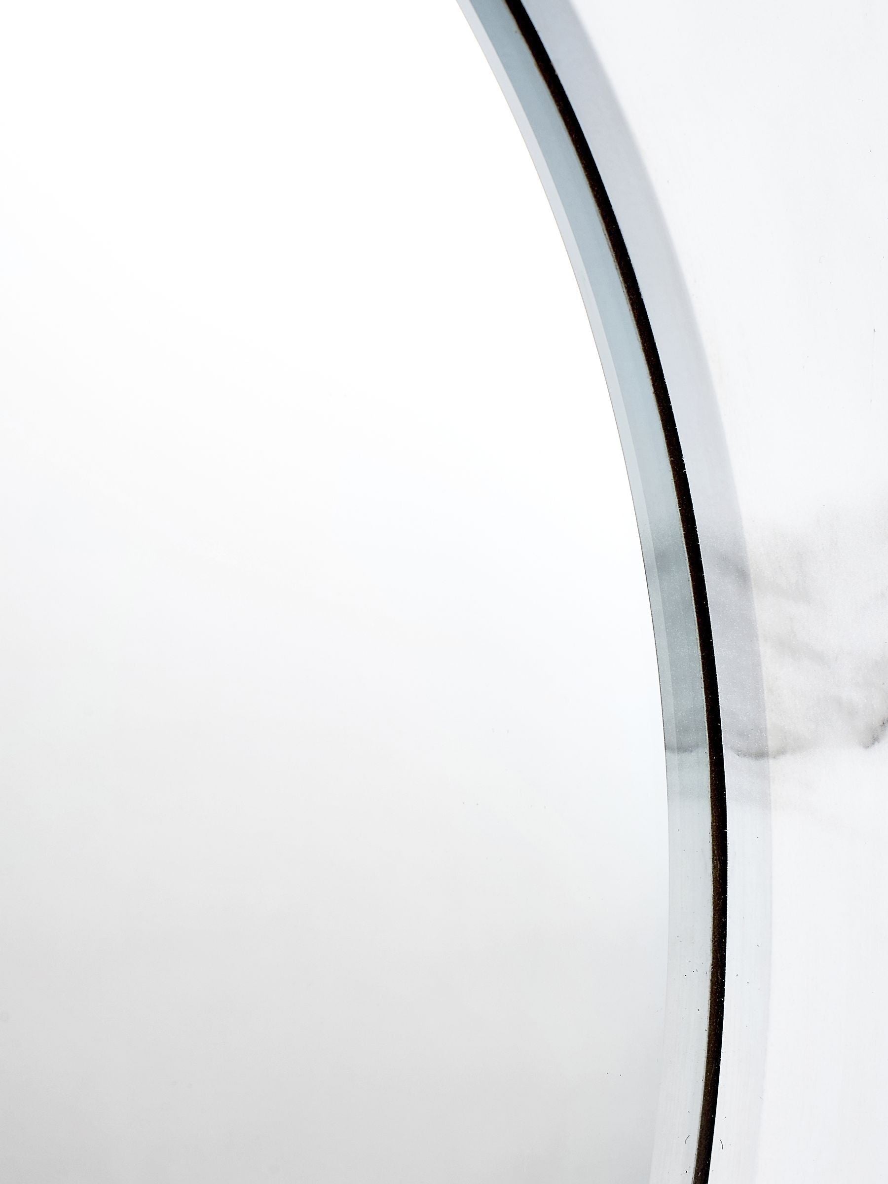 Round Mirror with white marble veneer, 80cm diameter, imported from the UK