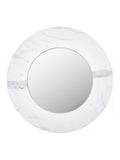 Round Mirror with white marble veneer, 80cm diameter, imported from the UK