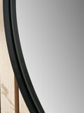 Pacific black metal slim frame oval wall mirror 90x60cm - British product
