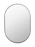 Pacific black metal slim frame oval wall mirror 90x60cm - British product