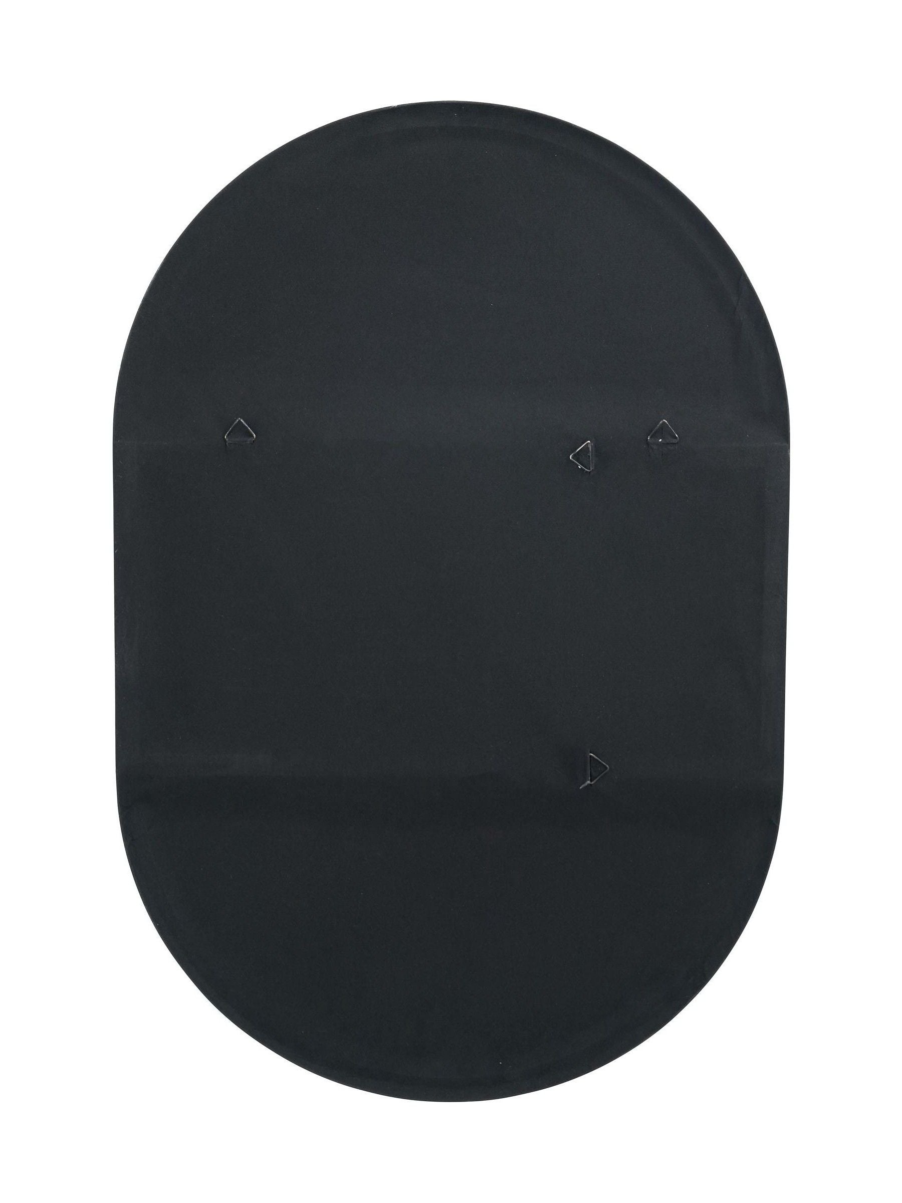Pacific black metal slim frame oval wall mirror 90x60cm - British product