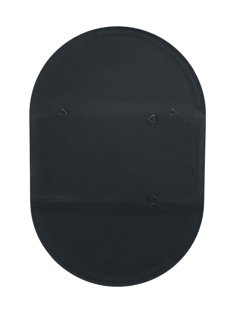 Pacific black metal slim frame oval wall mirror 90x60cm - British product