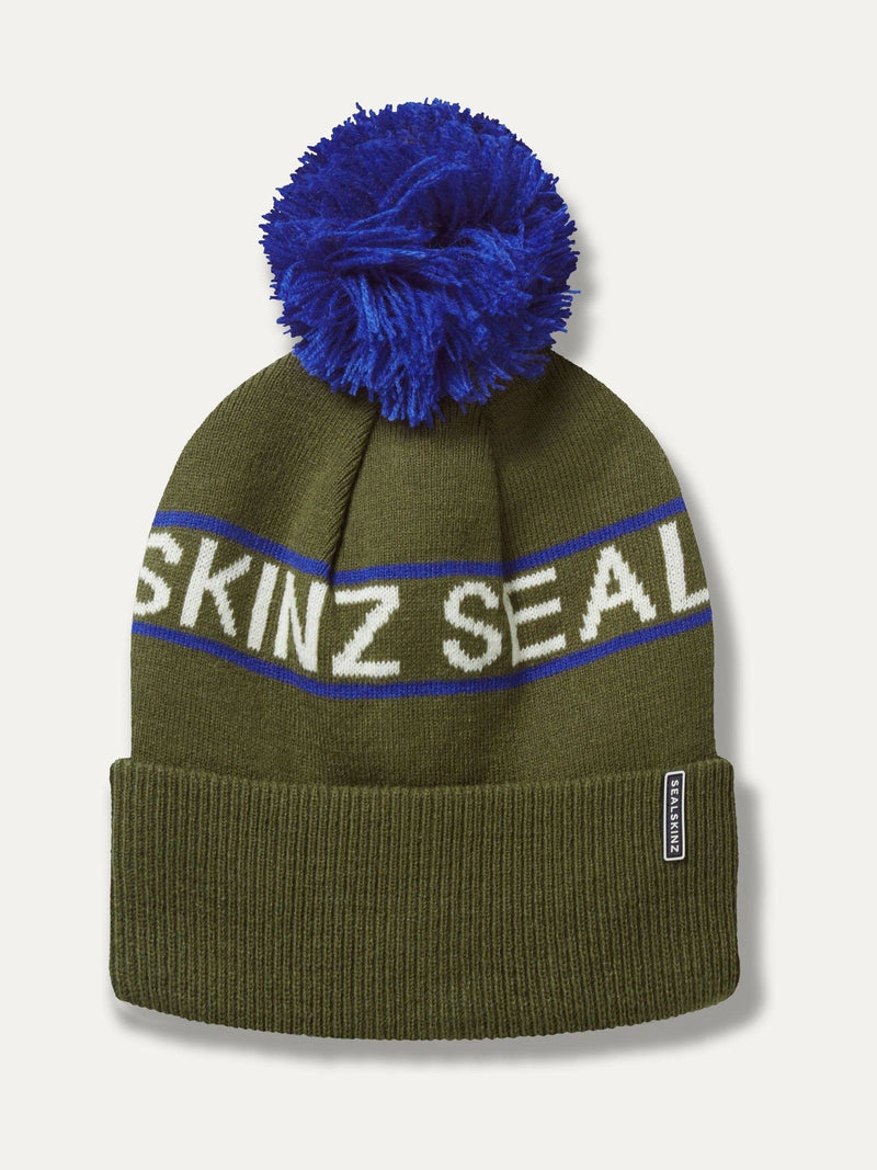 Sealskinz Green Heacham Waterproof Cold Weather Icon Bobble Hat