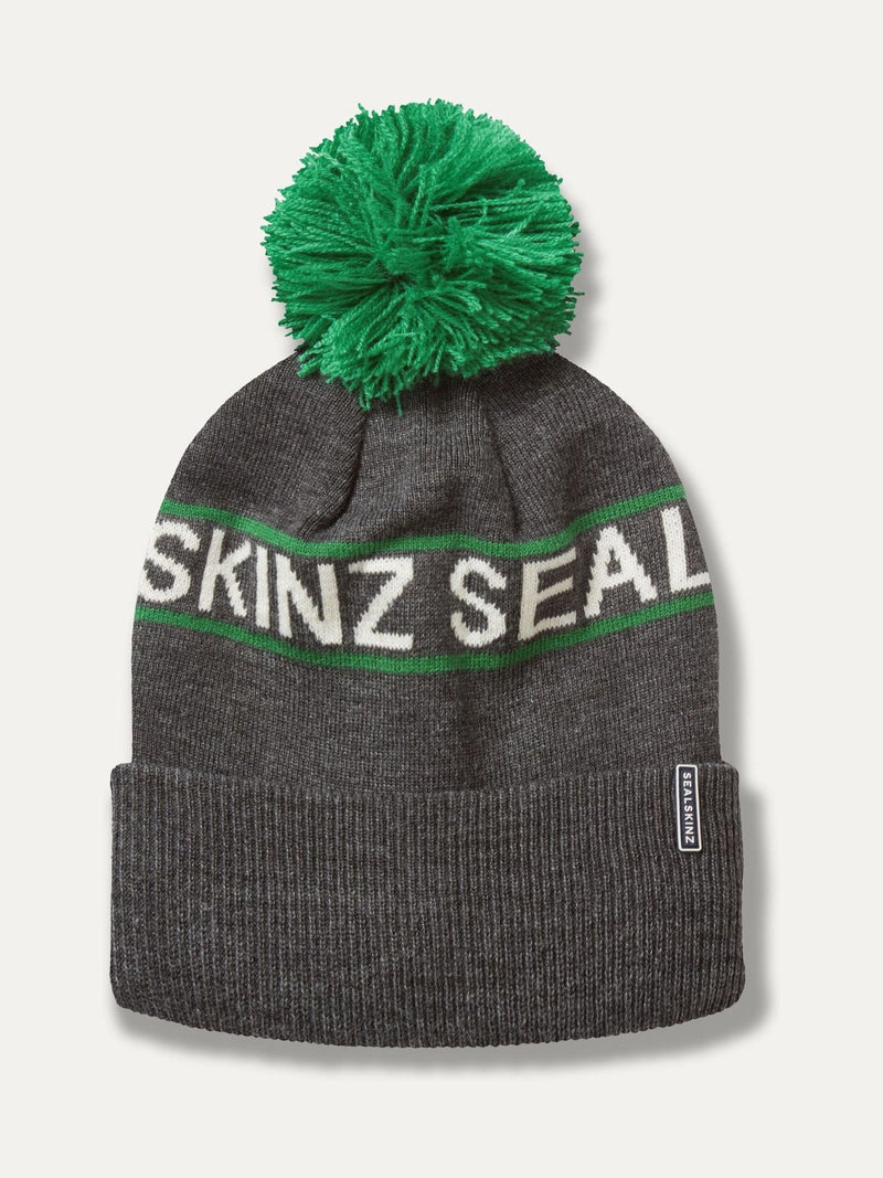 Sealskinz Grey Heacham waterproof cold weather bobble hat, imported from the UK