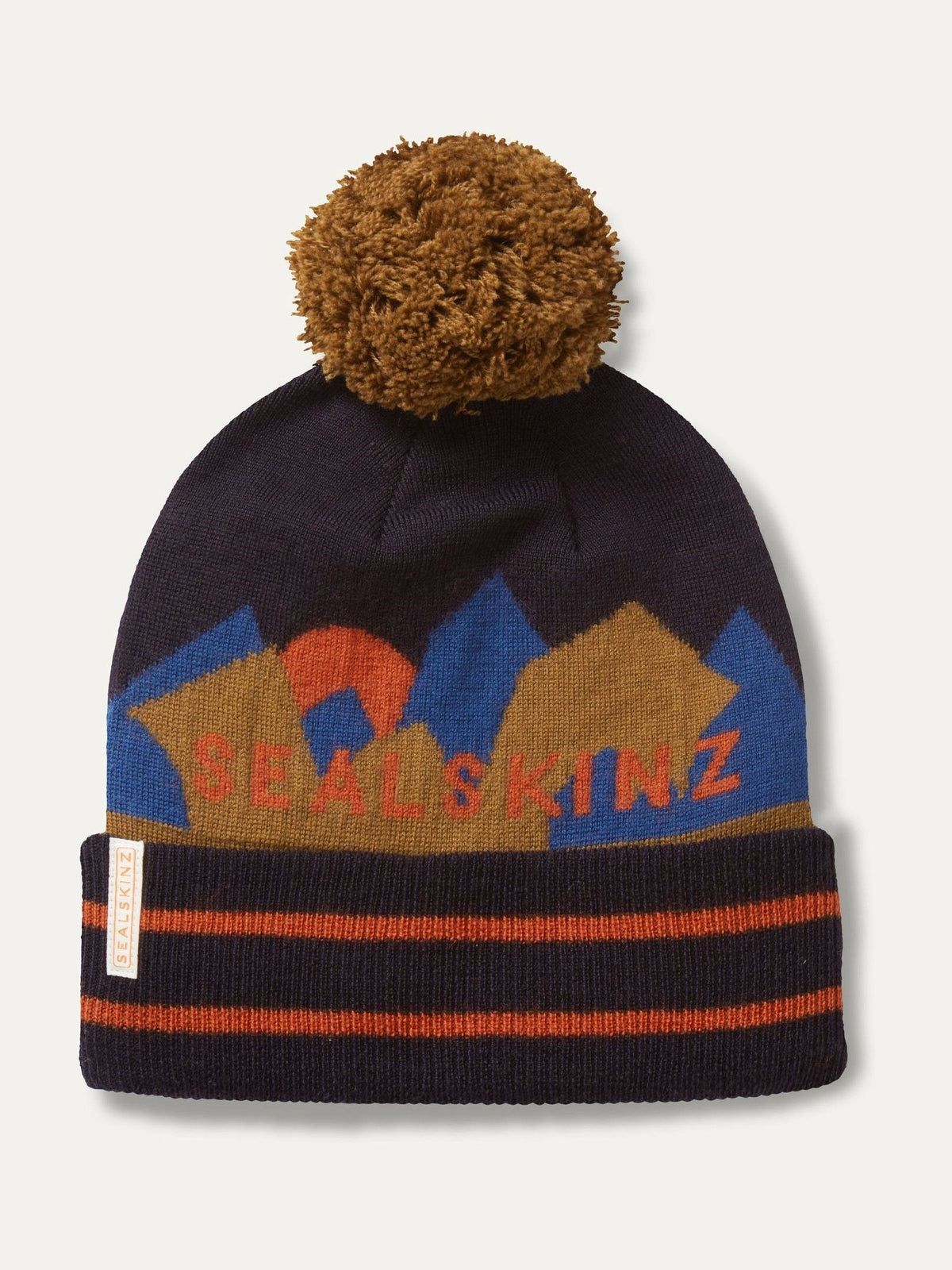 Sealskinz blue merino waterproof bobble hat (British brand)