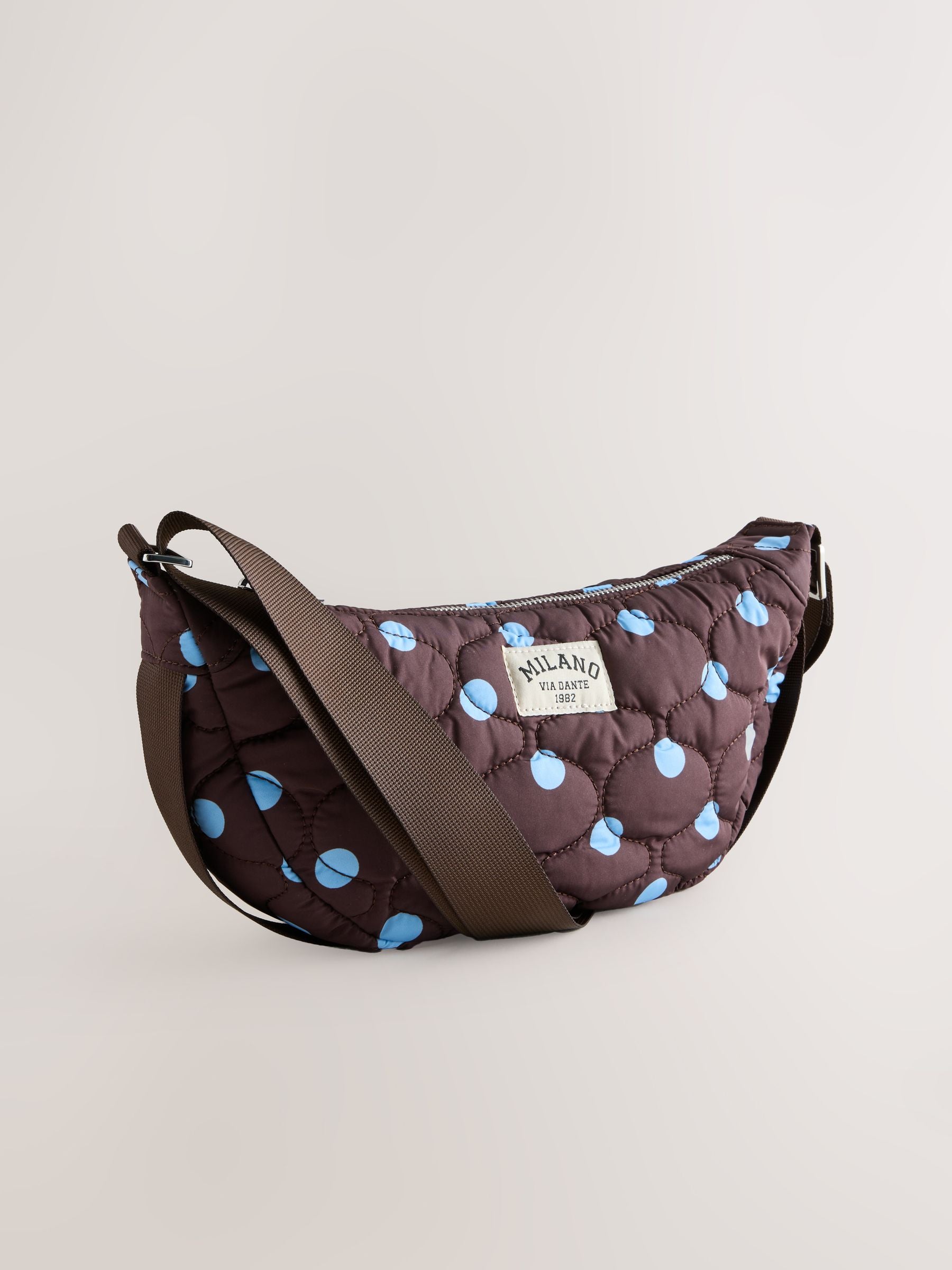 Blue/Brown Polka Dot Sling Bag