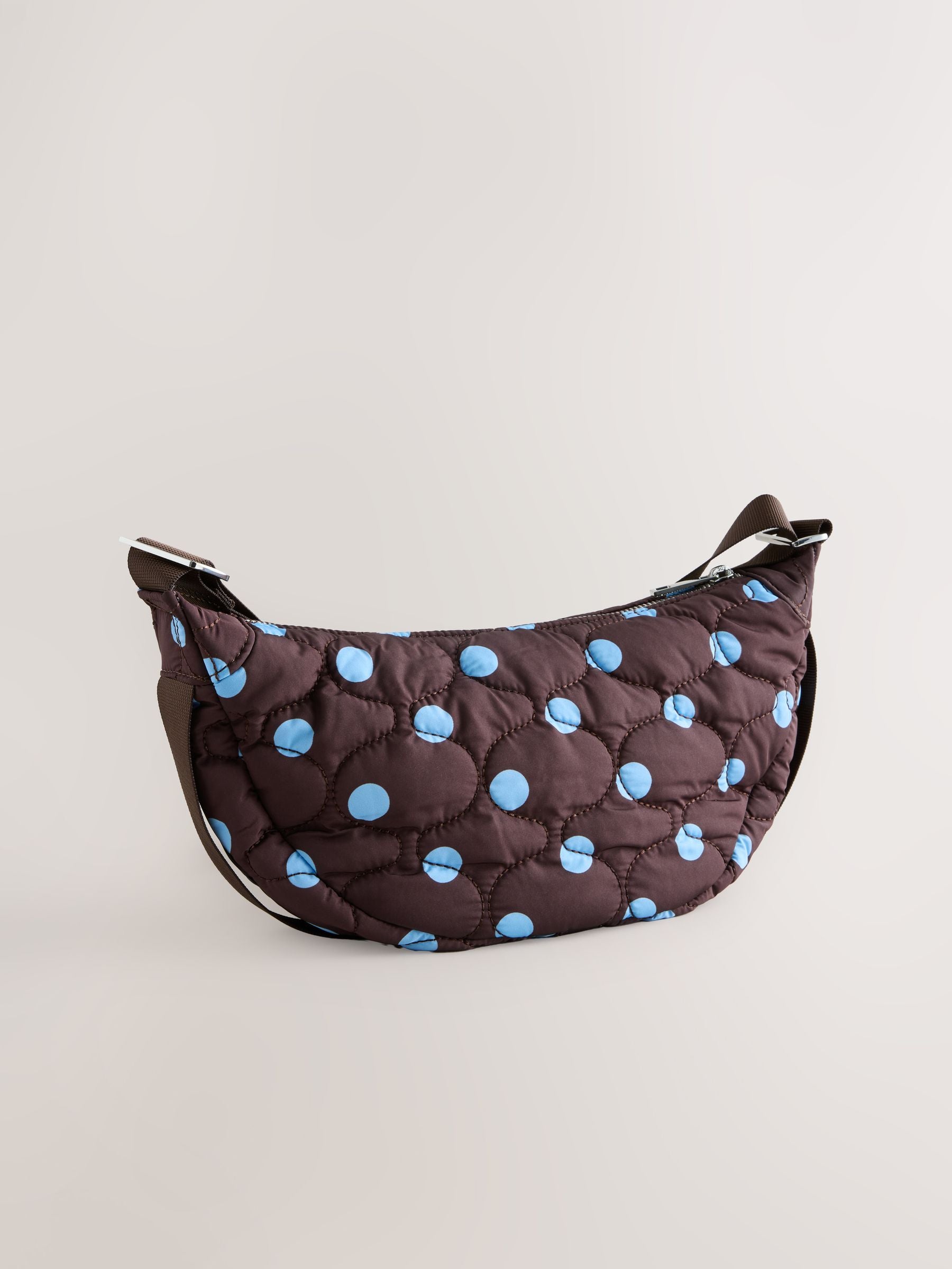 Blue/Brown Polka Dot Sling Bag