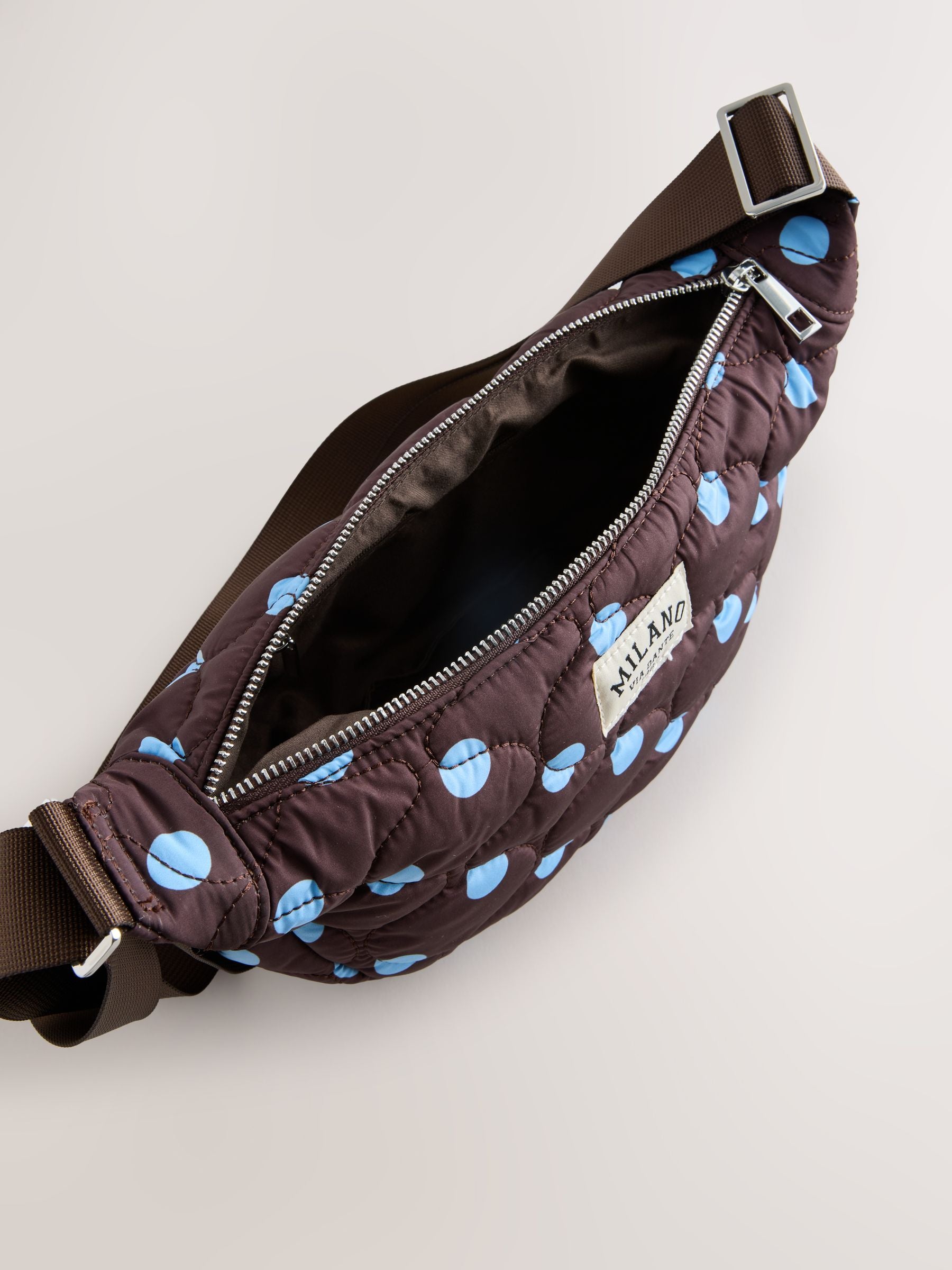 Blue/Brown Polka Dot Sling Bag
