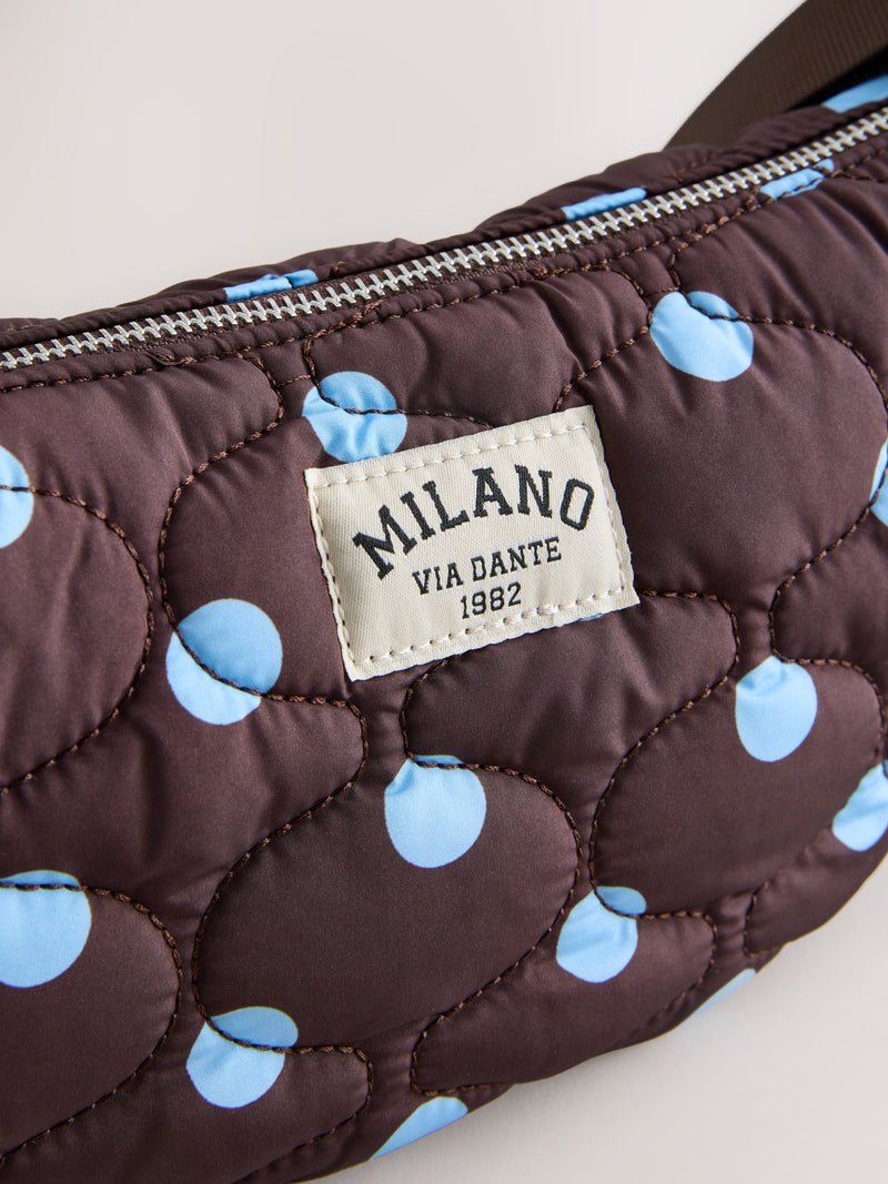 Blue/Brown Polka Dot Sling Bag