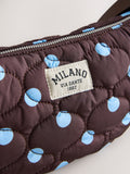 Blue/Brown Polka Dot Sling Bag