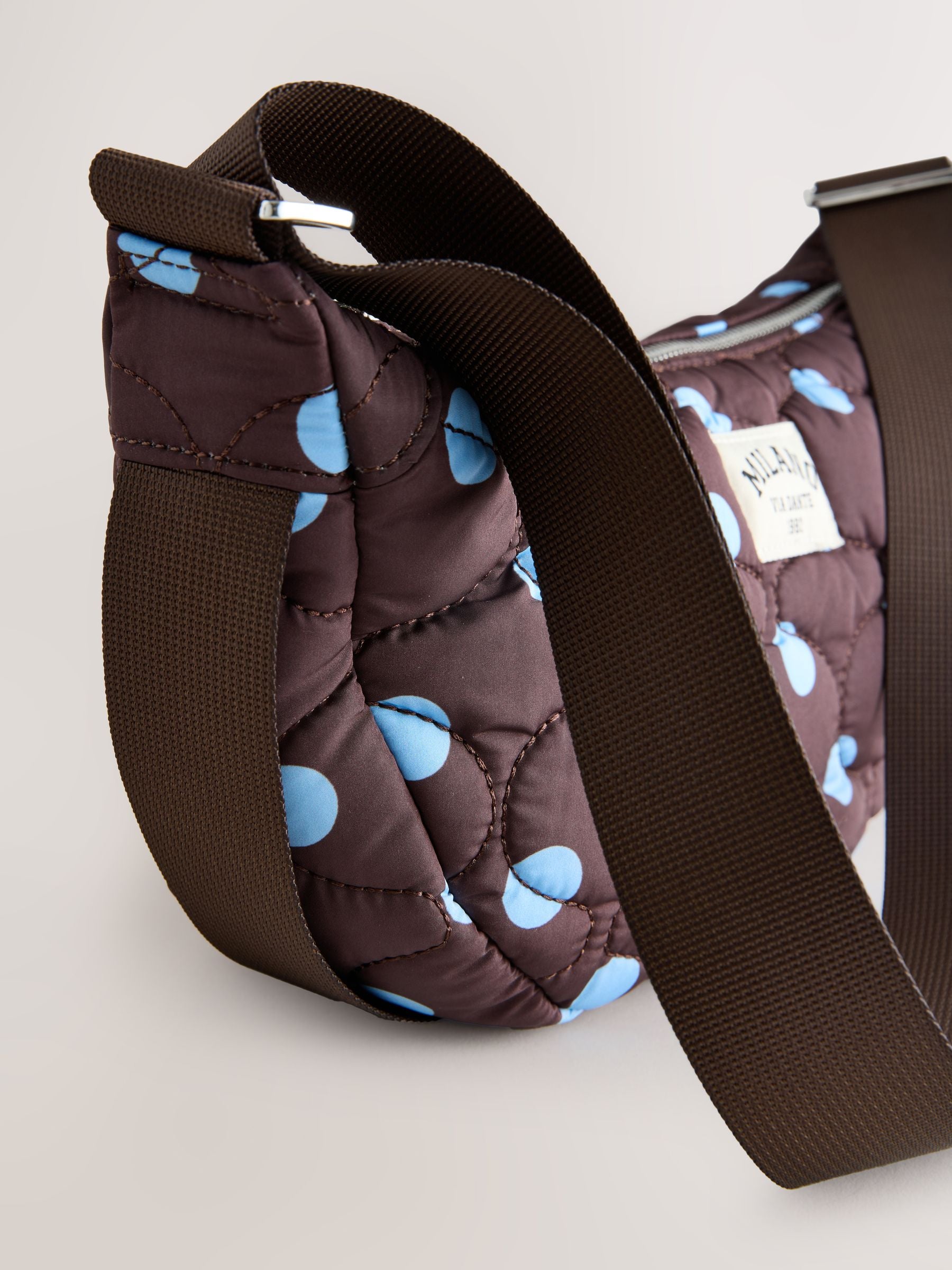 Blue/Brown Polka Dot Sling Bag