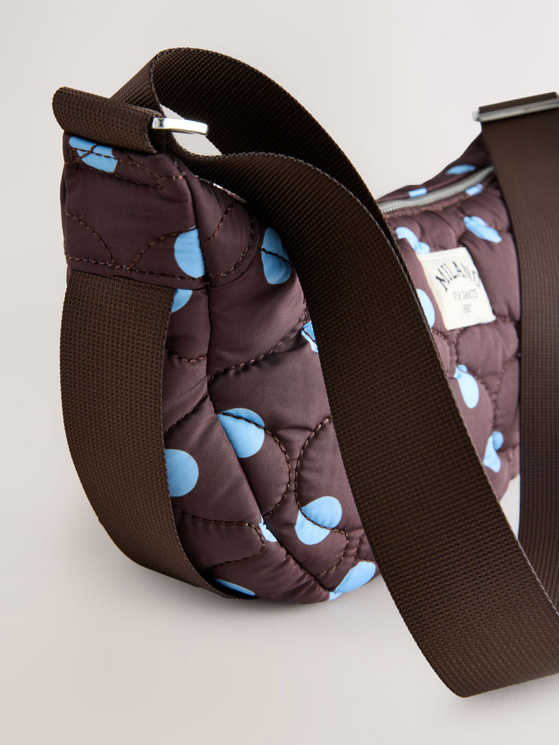 Blue/Brown Polka Dot Sling Bag