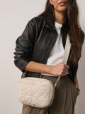 Bone quilted camera bag with adjustable strap (British brand)