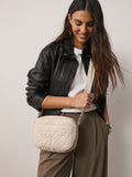 Bone quilted camera bag with adjustable strap (British brand)