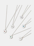 Accessorize Silver Sterling Birthstone Disc Pendant Necklace