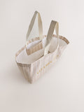 Neutral stripe cotton shopper bag, UK version