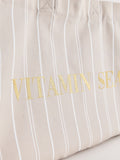 Neutral stripe cotton shopper bag, UK version