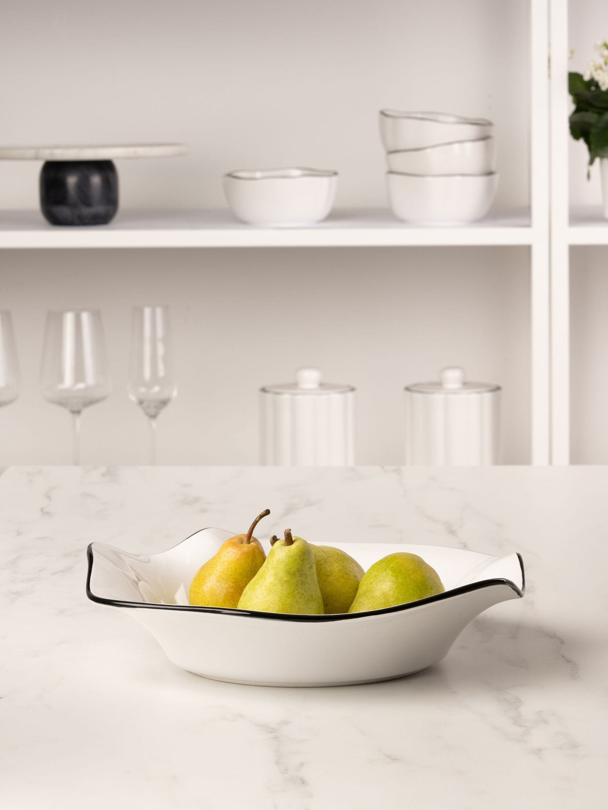 Style Sisters White Serving Bowl