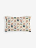 Orange floral cross stitch cushion 30x50cm (British brand)