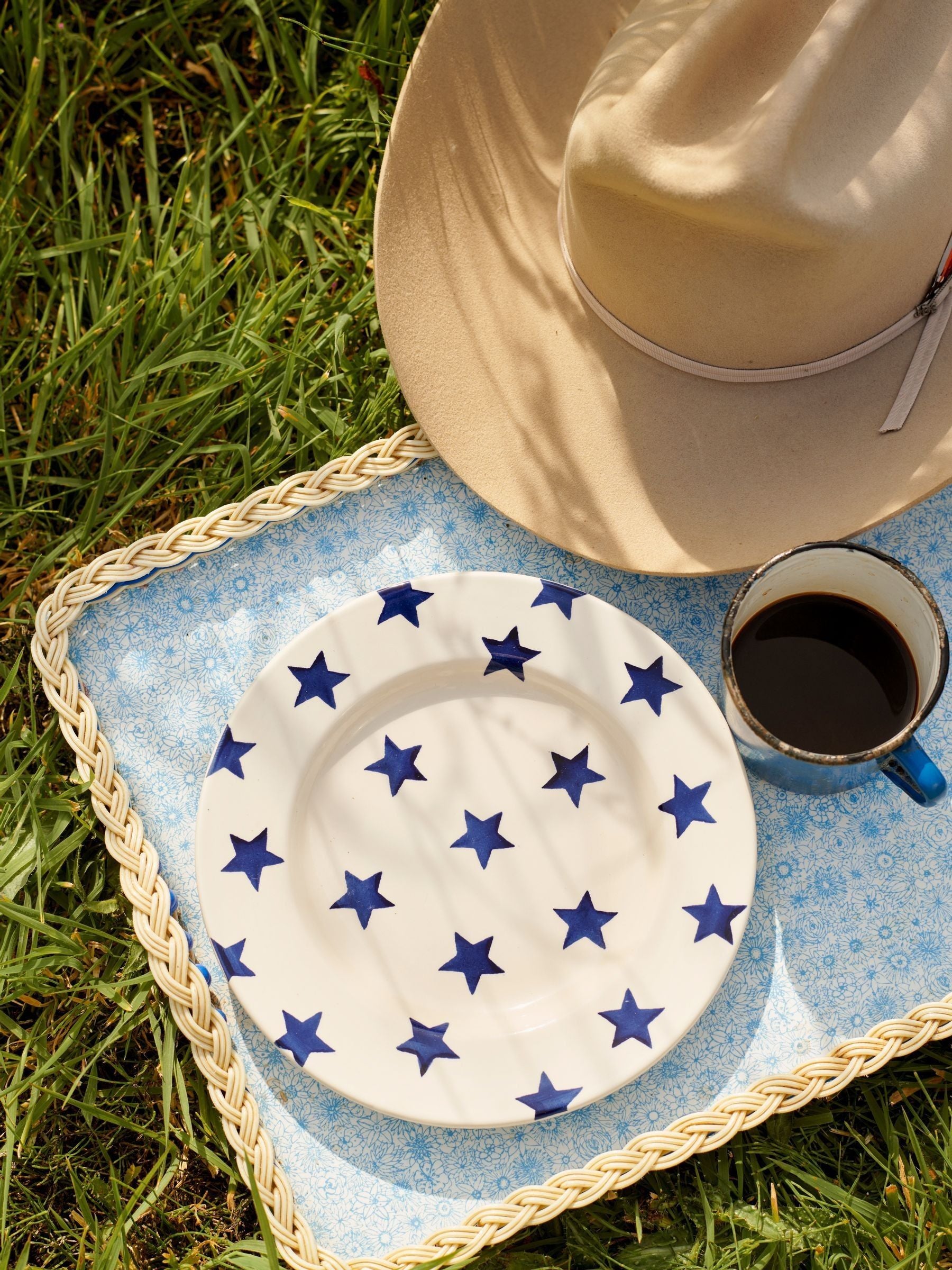 Emma Bridgewater cream blue star side plate 8.5 inch - British product