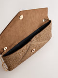 Bronze sparkle clutch bag - British brand