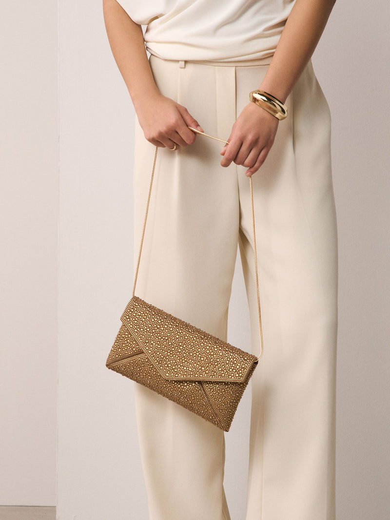 Bronze sparkle clutch bag - British brand