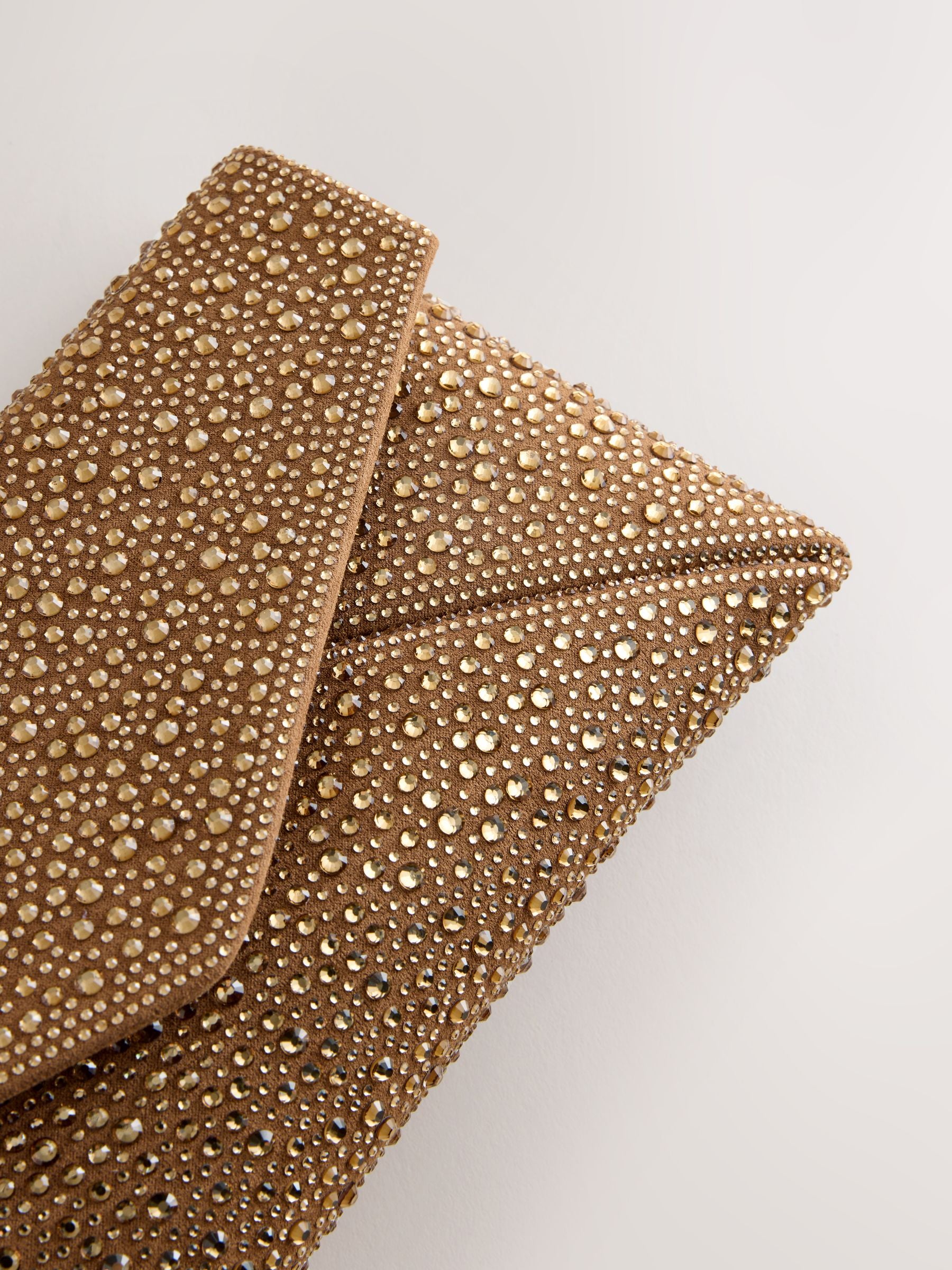 Bronze sparkle clutch bag - British brand