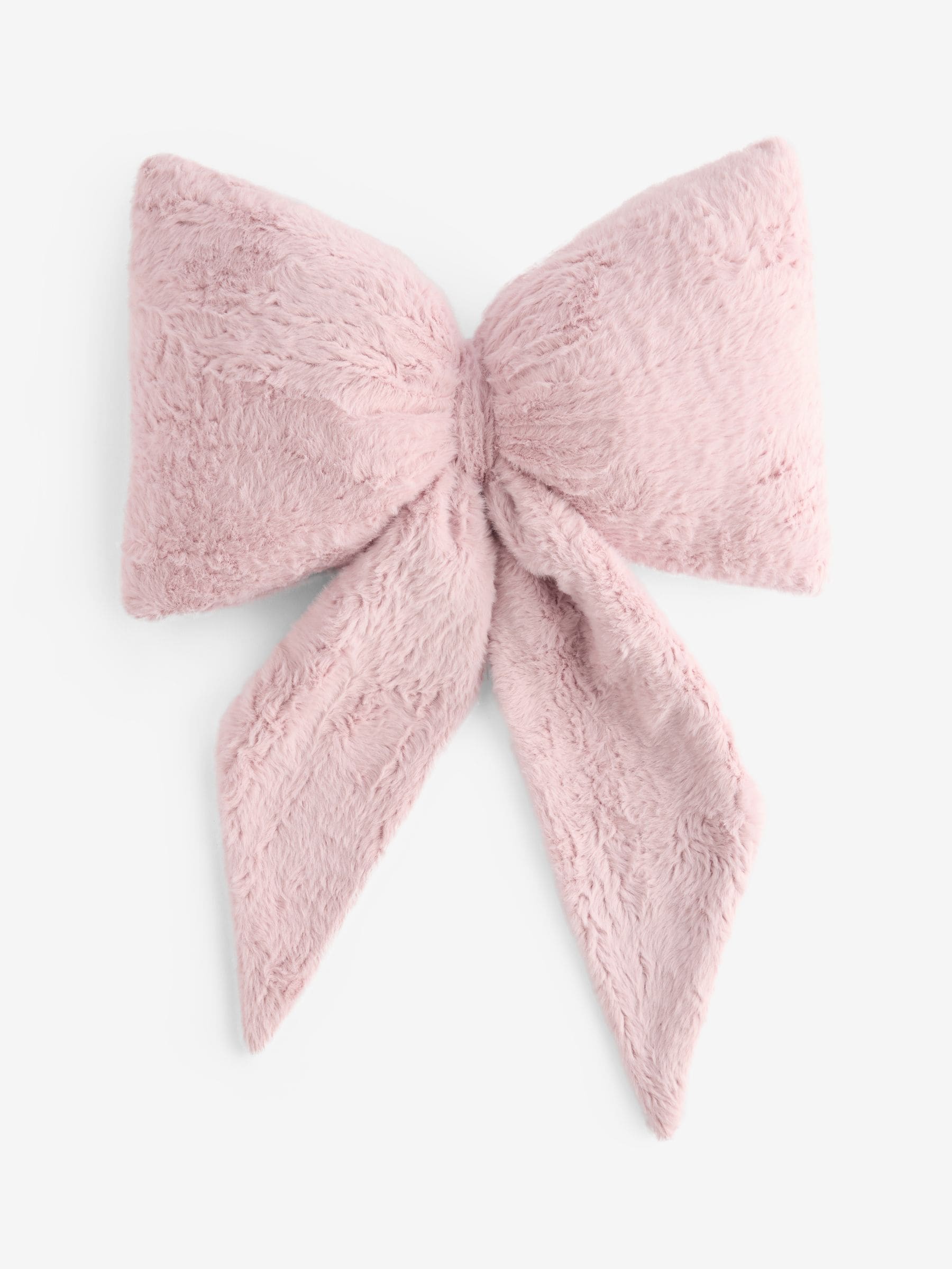 Just Pink 3D faux fur bow cushion 30x40cm (British brand)