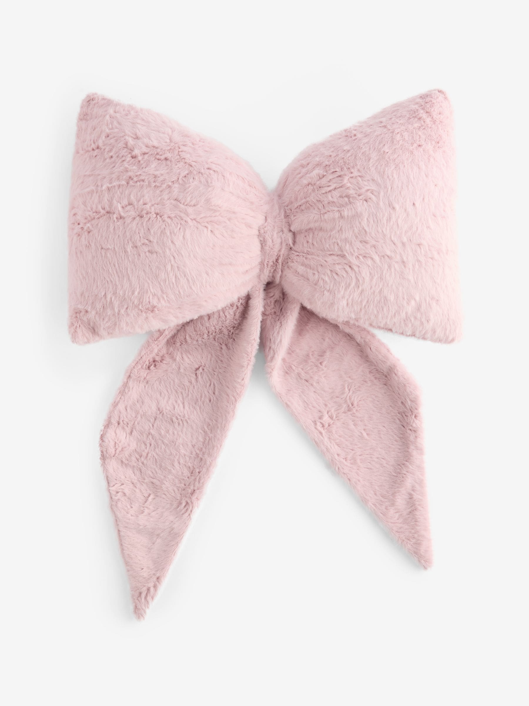 Just Pink 3D faux fur bow cushion 30x40cm (British brand)