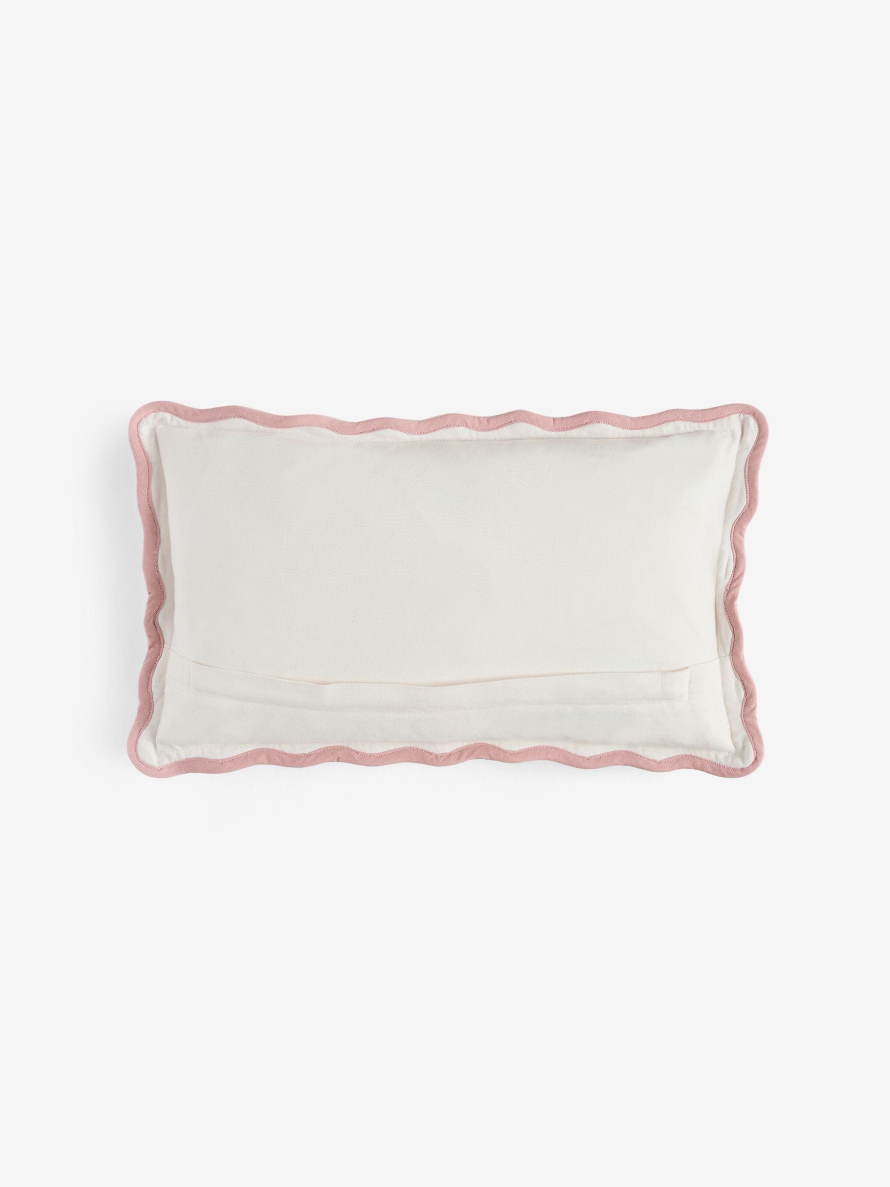 Embroidered slogan cushion pink striped 50x30cm, imported from the UK