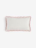 Embroidered slogan cushion pink striped 50x30cm, imported from the UK