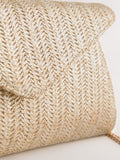 Gold metallic raffia effect clutch bag, imported from the UK