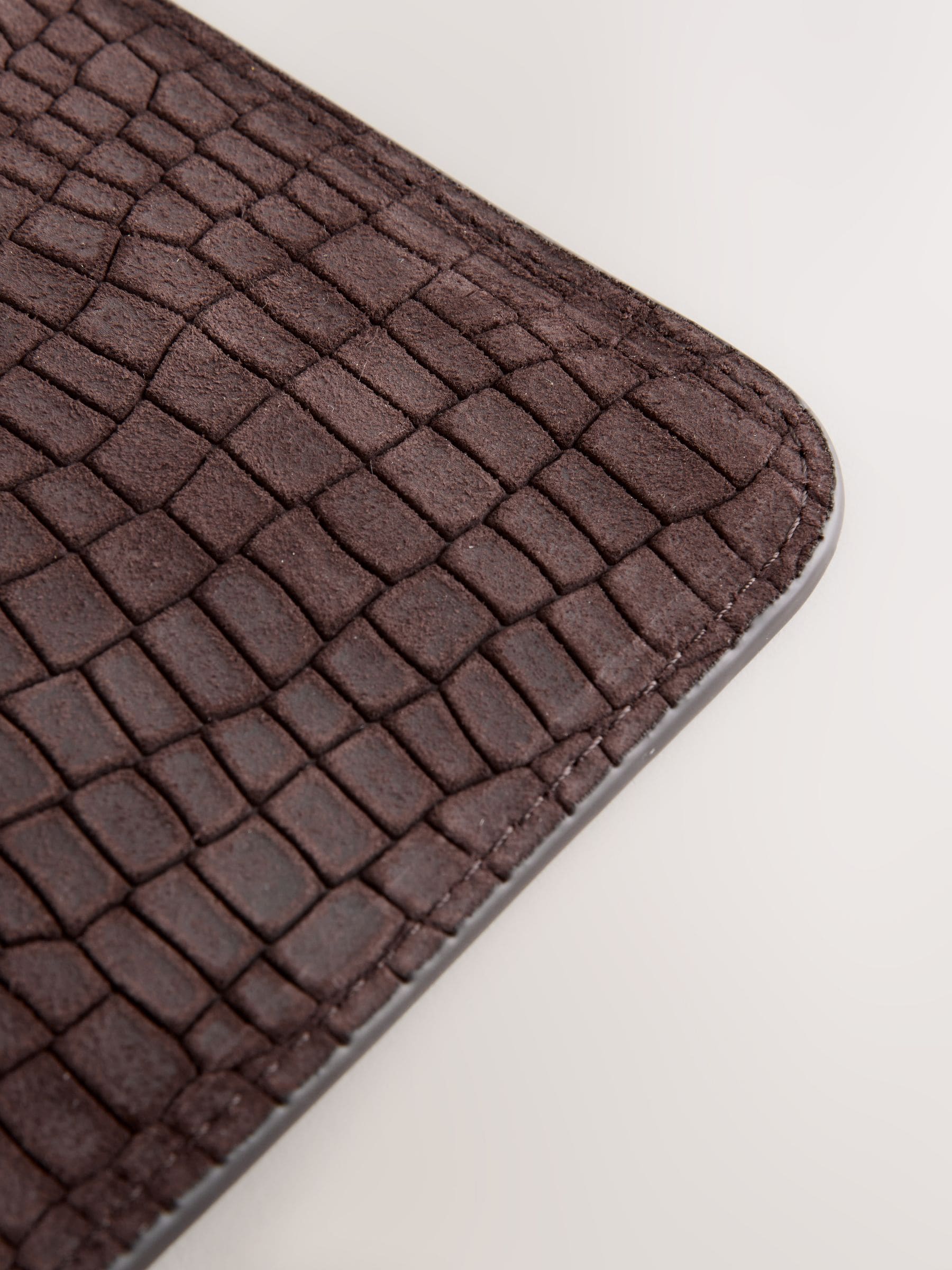 Chocolate brown leather midi purse, imported from the UK