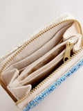 Blue beaded lemon print purse, UK version
